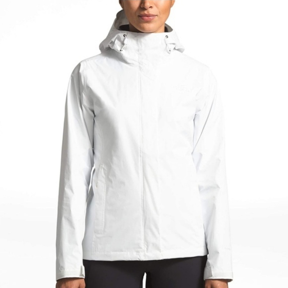 The North Face White Hyvent Waterproof Hiking Coat Rain Jacket